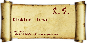 Klekler Ilona névjegykártya