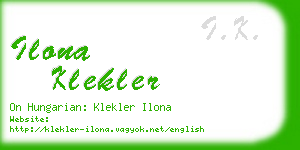 ilona klekler business card